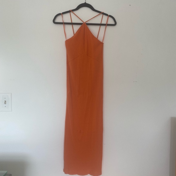 Orange Zara Ribbed Body con Dress - Picture 2 of 5
